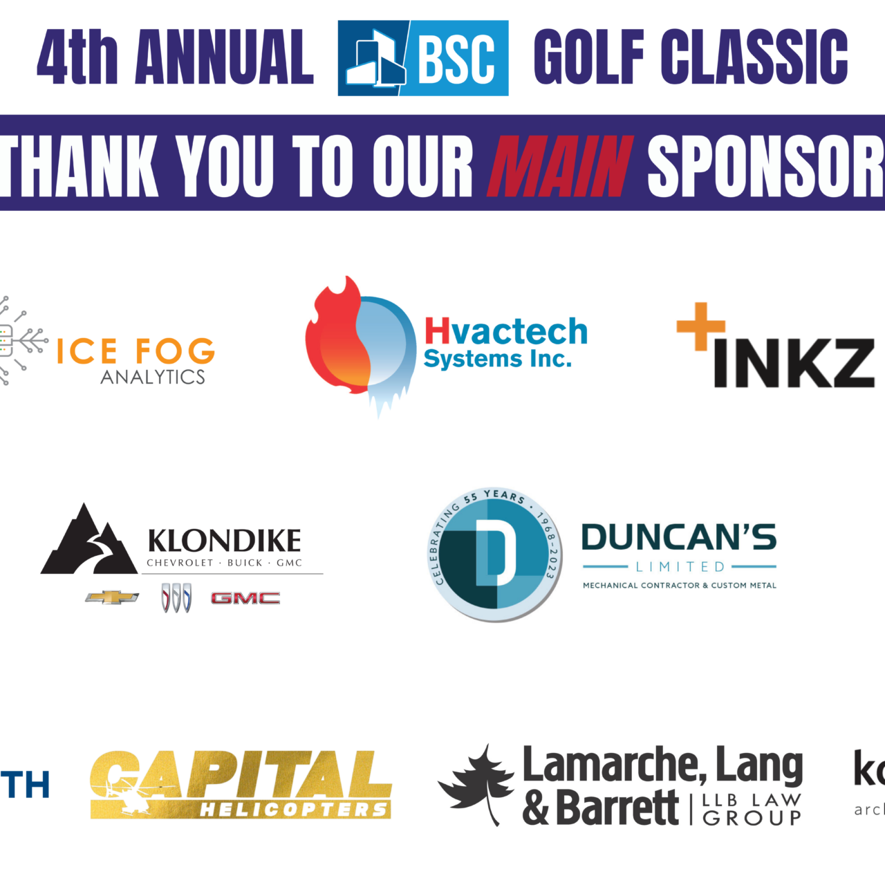 RECOGNITION – BSC GOLF CLASSIC SPONSORS
